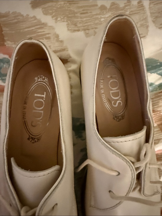 Tod\'s White Leather Derby Shoes for Unisex size 38 main image 6